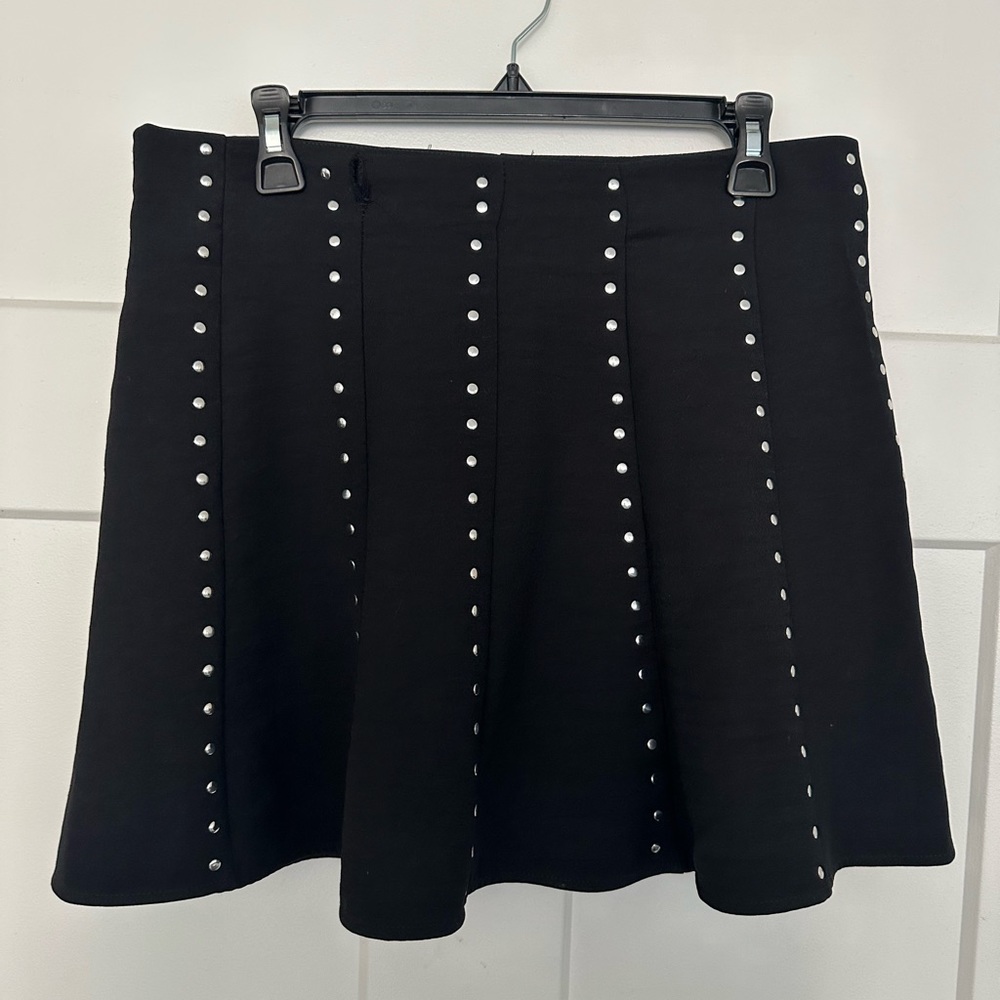 Zara Women's High Waisted Studded A-Line Mini Skirt
